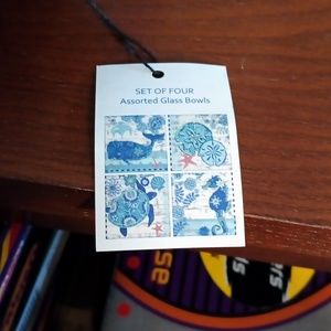 Prima design set of 4 assorted glass bowls brand new with tags